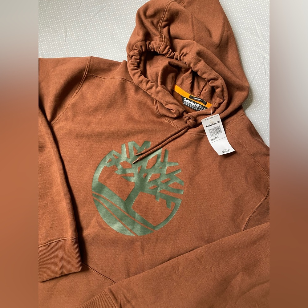 NWT Timberland Mens Hoodie Size XXL Brown